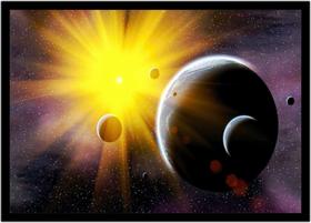 Quadro Decorativo Universo Planetas Galáxias Via Láctea Salas Quartos Com Moldura RC099 Quadro Decorativo Universo Planetas Galáxias Via Láctea Salas Quartos Com Moldura RC099