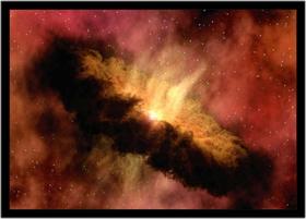 Quadro Decorativo Universo Planetas Galáxias Via Láctea Salas Quartos Escritórios Com Moldura RC007