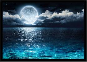 Quadro Decorativo Universo Planetas Paisagem Lua Salas Lojas Escritórios Quartos Com Moldura RC018