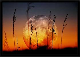 Quadro Decorativo Universo Planetas Paisagem Lua Salas Quartos Com Moldura RC102