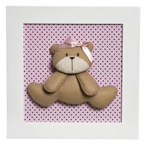 Quadro Decorativo Ursa Quarto Bebê Infantil Menina - Potinho de mel