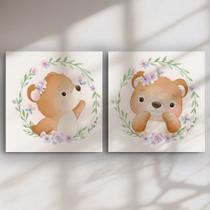 Quadro Decorativo Ursinhos Kit 2 Quadros