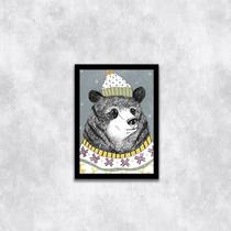 Quadro Decorativo Urso Polar 24x18cm - com vidro