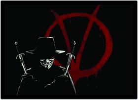 Quadro Decorativo V De Vingança Cinema Filmes Com Moldura