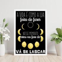 Quadro Decorativo Vá Se Lascar - Fases Da Lua 34x23cm Quadro Decorativo Vá Se Lascar - Fases Da Lua 34x23cm