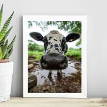 Quadro Decorativo Vaca - Selfie 45x34cm - com vidro Quadro Decorativo Vaca - Selfie 45x34cm - com vidro