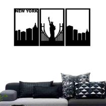 Quadro Decorativo Vado New York MDF 3mm Branco