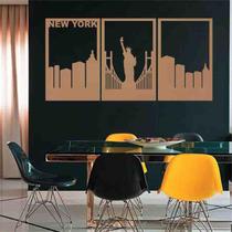 Quadro Decorativo Vado New York MDF 3mm Branco