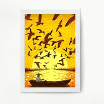 Quadro Decorativo Van Gogh 24x18cm Moldura Branca