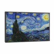 Quadro Decorativo Van Gogh A Noite Estrelada Moldura Preta 63X42Cm