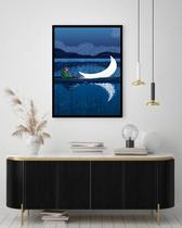 Quadro Decorativo Van Gogh Remando Luar - 70X50Cm