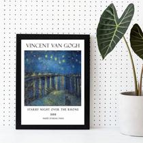 Quadro Decorativo Van Gogh Starry Night 45x34cm - Com Vidro