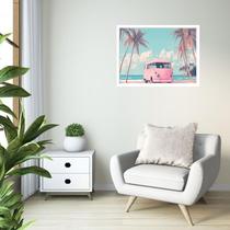Quadro Decorativo Van Rosa Beira Mar - 50x70cm