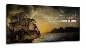 Quadro Decorativo Vasco Da Gama Futebol Com Tela em Tecido Canvas 130x60