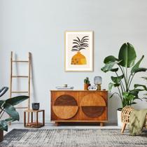 Quadro Decorativo Vaso Boho, Laranja Moldura Caixa, Marfim