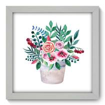 Quadro Decorativo - Vaso de Flores - 22cm x 22cm - 089qdfb