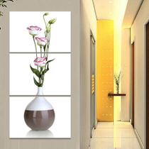 Quadro Decorativo Vaso Flores Branco Rosa 60x120 cm Parede Quadro Decorativo Vaso Flores Branco Rosa 60x120 cm Parede