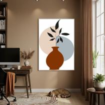 Quadro Decorativo Vaso Marrom 70x50cm Mold Branca Quadro Decorativo Vaso Marrom 70x50cm Mold Branca