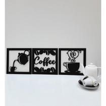 Quadro Decorativo Vazado Café 3mm Preto