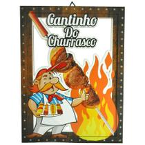 Quadro Decorativo Vazado Cantinho do Churrasco Área Laser 25x33 Mdf Madeira