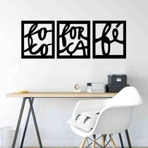 Quadro Decorativo Vazado Foco, Força E Fé MDF 3mm Marrom