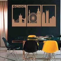 Quadro Decorativo Vazado Londres MDF 3mm Preto