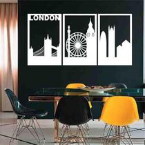 Quadro Decorativo Vazado Londres MDF 3mm Preto