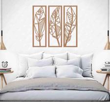 Quadro Decorativo Vazado Penas MDF 3mm Branco Quadro Decorativo Vazado Penas MDF 3mm Branco