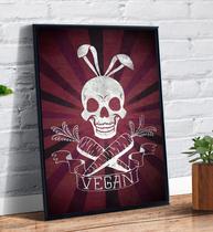 Quadro Decorativo Vegan Vegano Desenho Vegetariano - Tribos