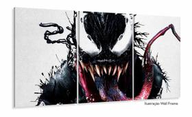 Quadro Decorativo Venom Marvel 3 Peças 120x60 Em Tecido Quadro Decorativo Venom Marvel 3 Peças 120x60 Em Tecido