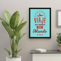 Quadro Decorativo Viaje ao Redor do Mundo 45x34cm Quadro Decorativo Viaje ao Redor do Mundo 45x34cm