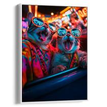 Quadro decorativo Vida Noturna dos Gatos - Art Canvas Quadro decorativo Vida Noturna dos Gatos - Art Canvas