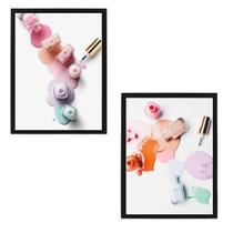 Quadro Decorativo Vidros Esmaltes Com Vidro 24X18Cm 2 Peças