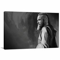 Quadro decorativo Vikings Ragnar Artístico - Tela em Tecido
