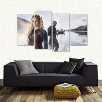 Quadro Decorativo Vikins Ragnar E Lagertha Em Tecido 4 Peças Quadro Decorativo Vikins Ragnar E Lagertha Em Tecido 4 Peças