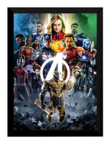 Quadro Decorativo Vingadores Ultimato Filme Poster Moldurado