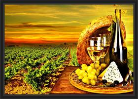 Quadro Decorativo Vinho Bebidas Gourmet Decorações Com Moldura