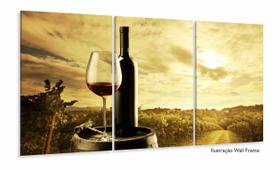 Quadro Decorativo Vinho Pôr Do Sol 120x60 Sala Quarto
