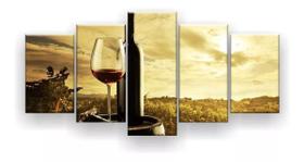 Quadro Decorativo Vinho Pôr Do Sol 129x61 Sala Quarto