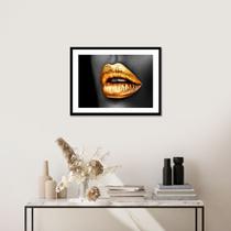 Quadro Decorativo Vinil Golden Mouth Inclui Moldura Quadro Decorativo Vinil Golden Mouth Inclui Moldura