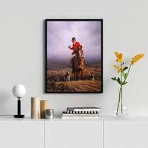 Quadro Decorativo Vintage Caçada Inglesa 24x18cm - com vidro