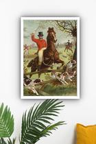 Quadro Decorativo Vintage Caçada Inglesa - 70x50cm