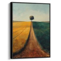 Quadro decorativo Vintage - Caminho Solitário Entre Campos Contrastantes - Art Canvas