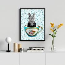 Quadro Decorativo Vintage Chá Café Coelho 45x34cm - com vidro Quadro Decorativo Vintage Chá Café Coelho 45x34cm - com vidro