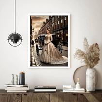 Quadro Decorativo Vintage Dama Carruagem - 70x50cm