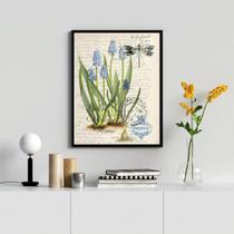 Quadro Decorativo Vintage Home- Botânica 24x18cm - com vidro