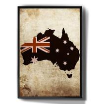 Quadro Decorativo Vintage Mapa Mundi Australia Pais