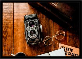 Quadro Decorativo Vintage Máquina Fotográfica Clássica Retrô Quartos Salas Com Moldura RC001 Quadro Decorativo Vintage Máquina Fotográfica Clássica Retrô Quartos Salas Com Moldura RC001