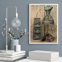 Quadro Decorativo Vintage Moda Fotografia Manequim 33x24cm