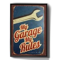 Quadro Decorativo Vintage My Garage My Rules Retro